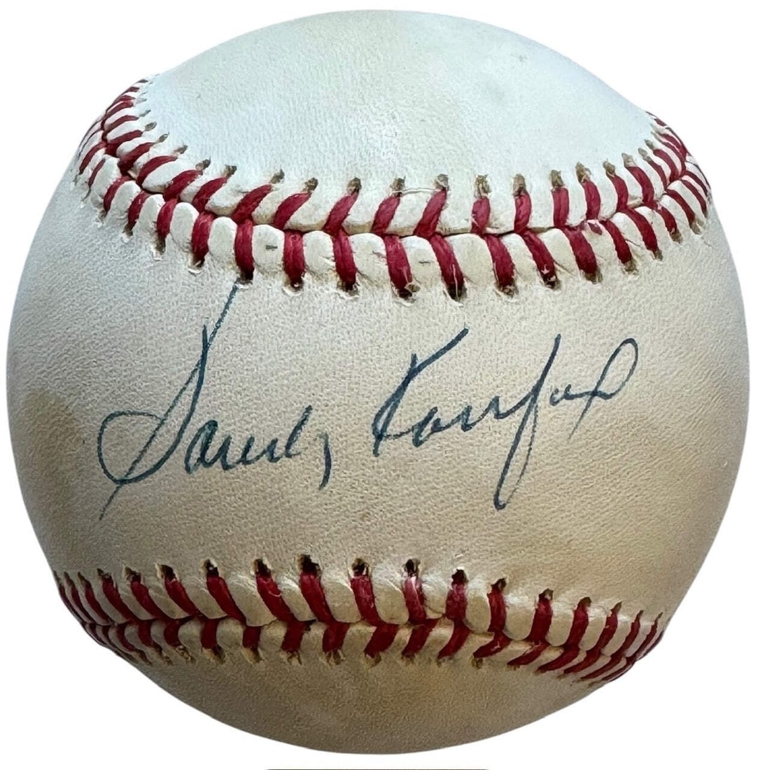 Sandy Koufax Official Autographed Baseball League National: Sandy Koufax Official Autographed Baseball League National Sandy Koufax's iconic blue pen signature across the sweet spot of this official Leonard Coleman Baseball makes this piece a must-have for