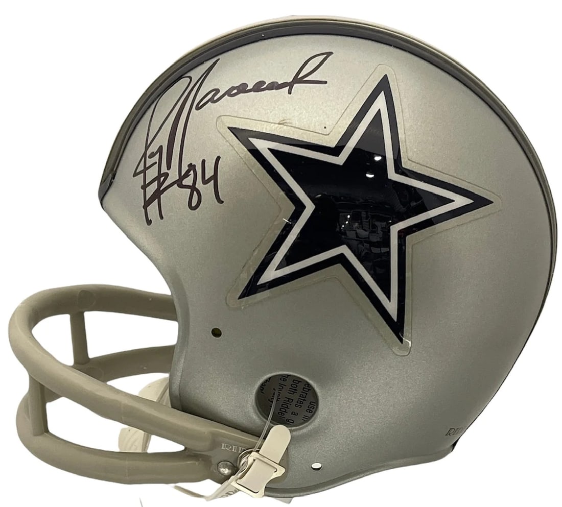 Autographed Dallas Cowboys Jay Novacek Mini Helmet: Autographed Dallas Cowboys Jay Novacek Mini Helmet Signed in black sharpie across the side of the helmet, this mini Dallas Cowboys helmet features a unique autograph from Jay Novacek. A notable piece