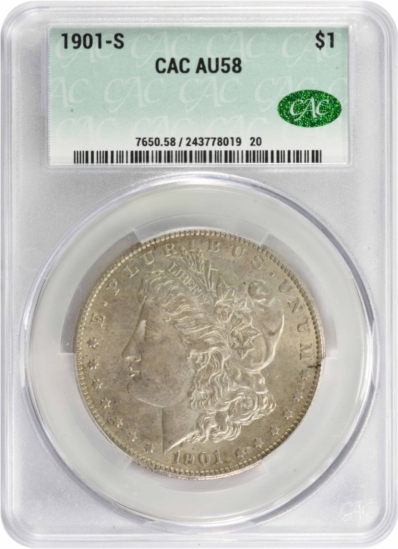 1901-S Morgan Silver Dollar AU58 CACG (1 of 3)