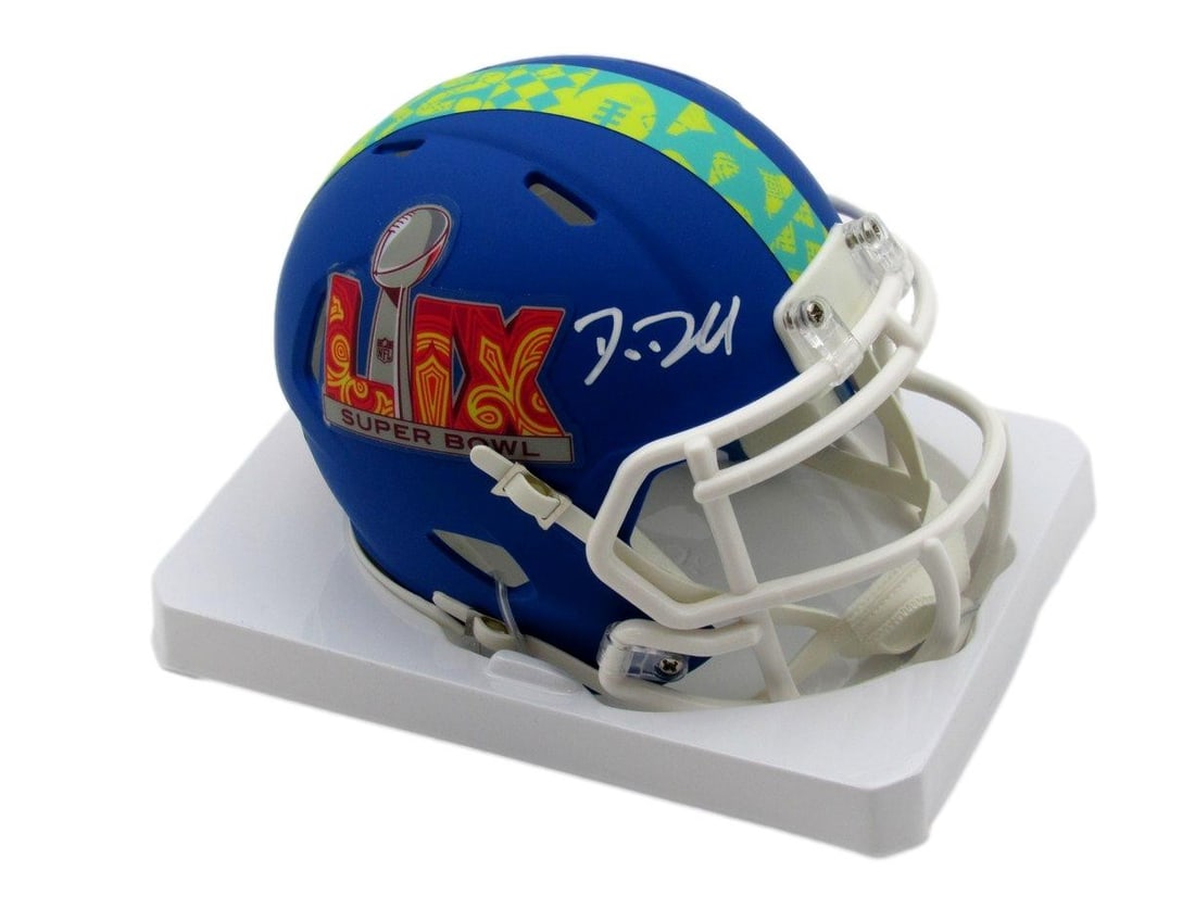 Big Dom DiSandro Signed/ Auto Blue Super Bowl LIX Mini Helmet Eagles BAS 192766: Big Dom DiSandro Signed/ Auto Blue Super Bowl LIX Mini Helmet Eagles BAS 192766 Big Dom DiSandro's signature on this Blue Super Bowl LIX Mini Helmet is a must-have for any Eagles fan. The helmet,