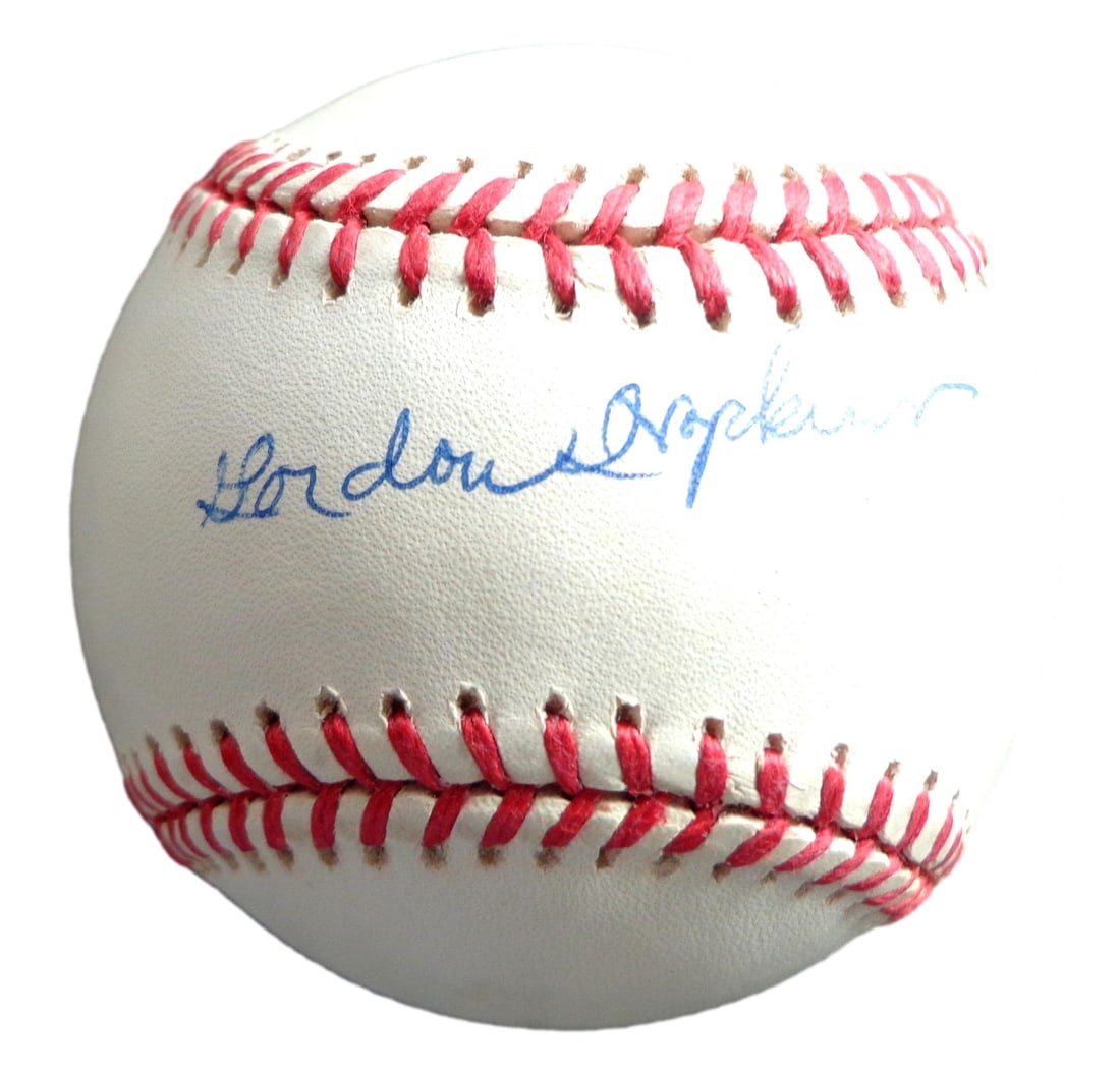 Gordon Hopkins Signed OAL Baseball Negro League Indianapolis Clowns PSA/ DNA: Gordon Hopkins Signed OAL Baseball Negro League Indianapolis Clowns PSA/ DNA Signed by Gordon Hopkins, a legendary figure in the Negro Leagues, this OAL baseball is a unique piece of baseball history.