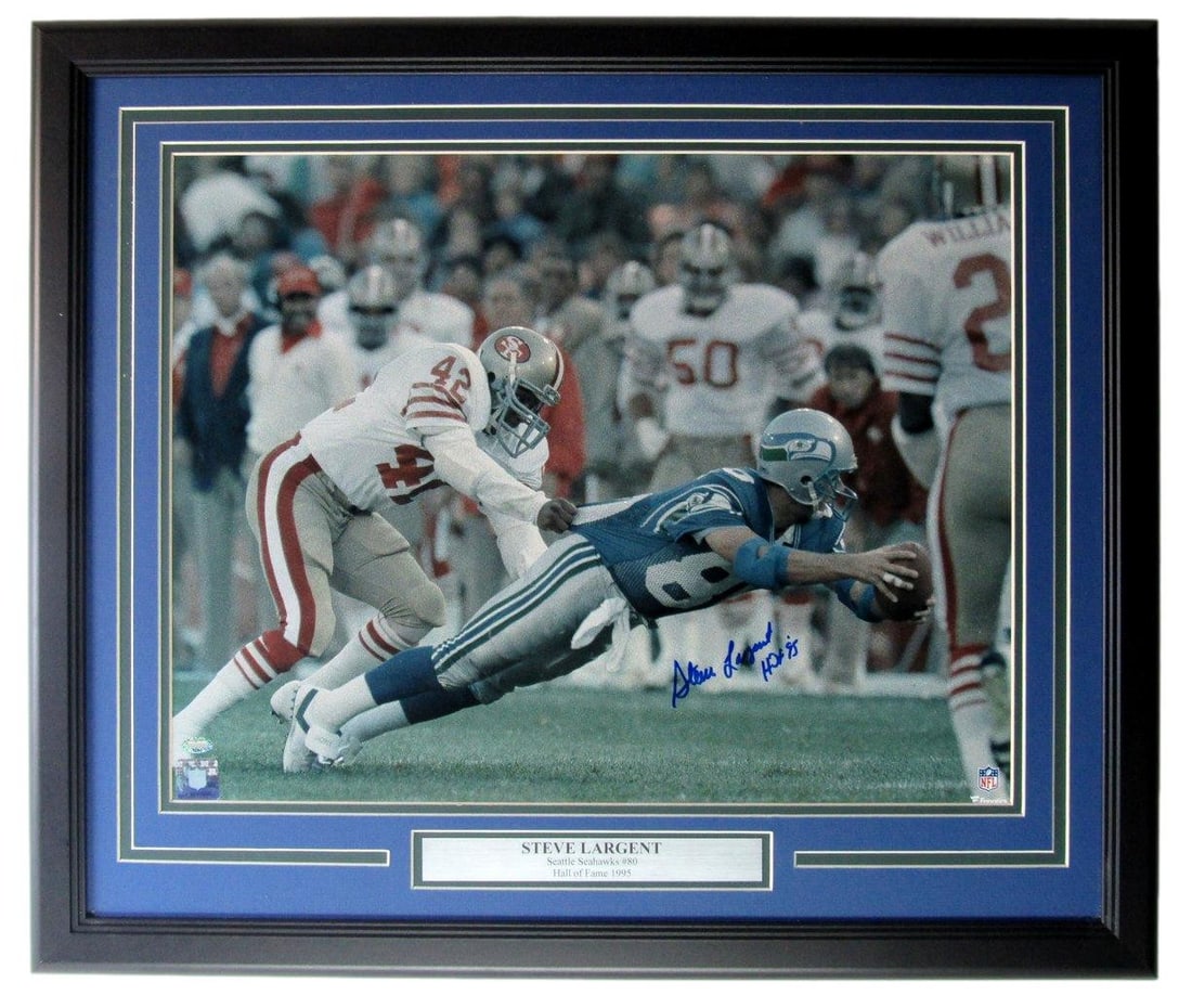 Steve Largent 16x20 Photo Framed HOF Autographed/ Inscribed Seahawks MCS 205108 (1 of 4)