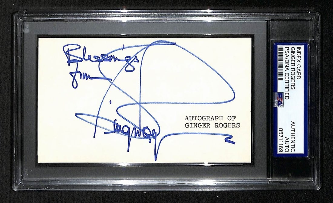 Ginger Rogers Signed/ Autographed 3x5 Index Card Actress PSA/ DNA BA204176 (1 of 2)