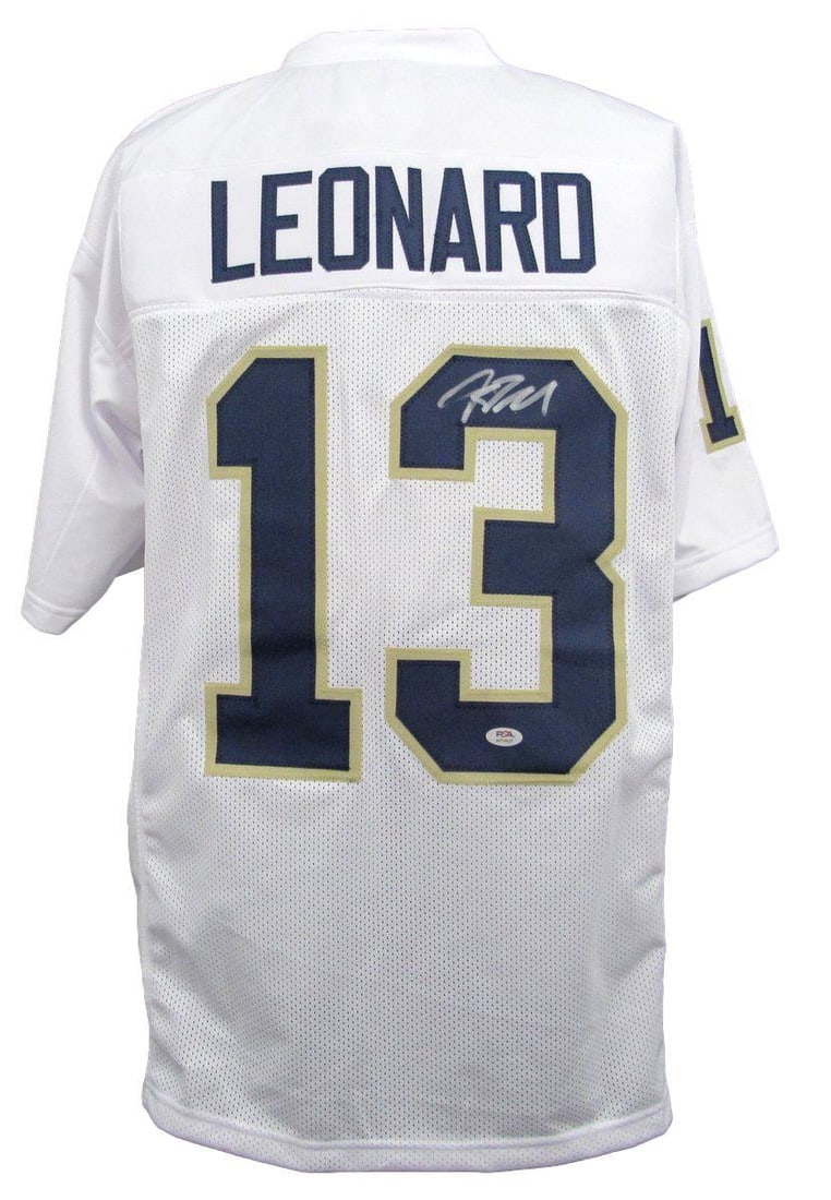Riley Leonard Signed/ Auto White Custom Football Jersey Notre Dame PSA/ DNA 195627: Riley Leonard Signed/ Auto White Custom Football Jersey Notre Dame PSA/ DNA 195627 Item Specifics: Original/Reprint: Original Product: Jersey Sport: Football Signed: YES Product Disclaimer: Not affili