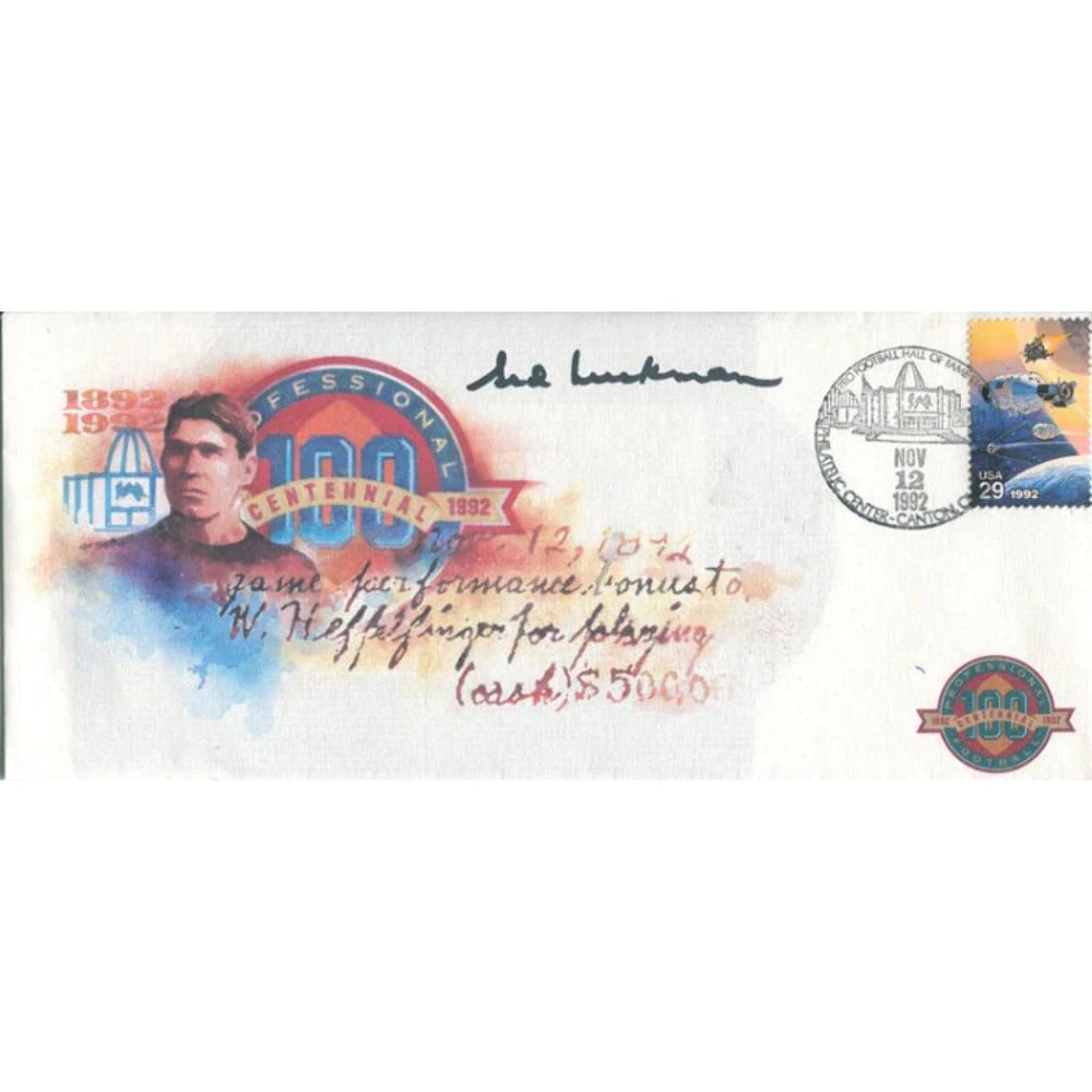 Sid Luckman Autographed 1992 NFL Centennial Cache (1 of 2)