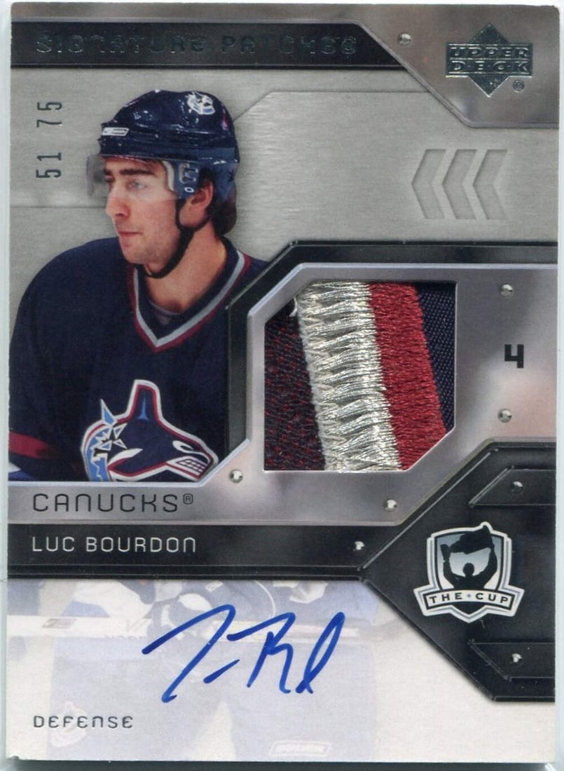 Luc Bourdon 2006 - 2007 Upper Deck The Cup 4 Color Patch & Autographed RC #SP-LB (1 of 2)
