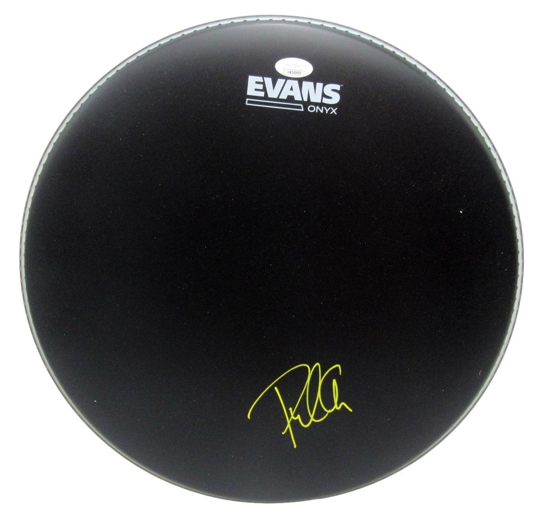 Phil Collen Muisican Def Leppard Signed/ Inscribed Drum Head JSA 208217: Phil Collen Muisican Def Leppard Signed/ Inscribed Drum Head JSA 208217 This drum head bears a signature from Phil Collen, the iconic guitarist of Def Leppard. The item is a reproduction of an origina