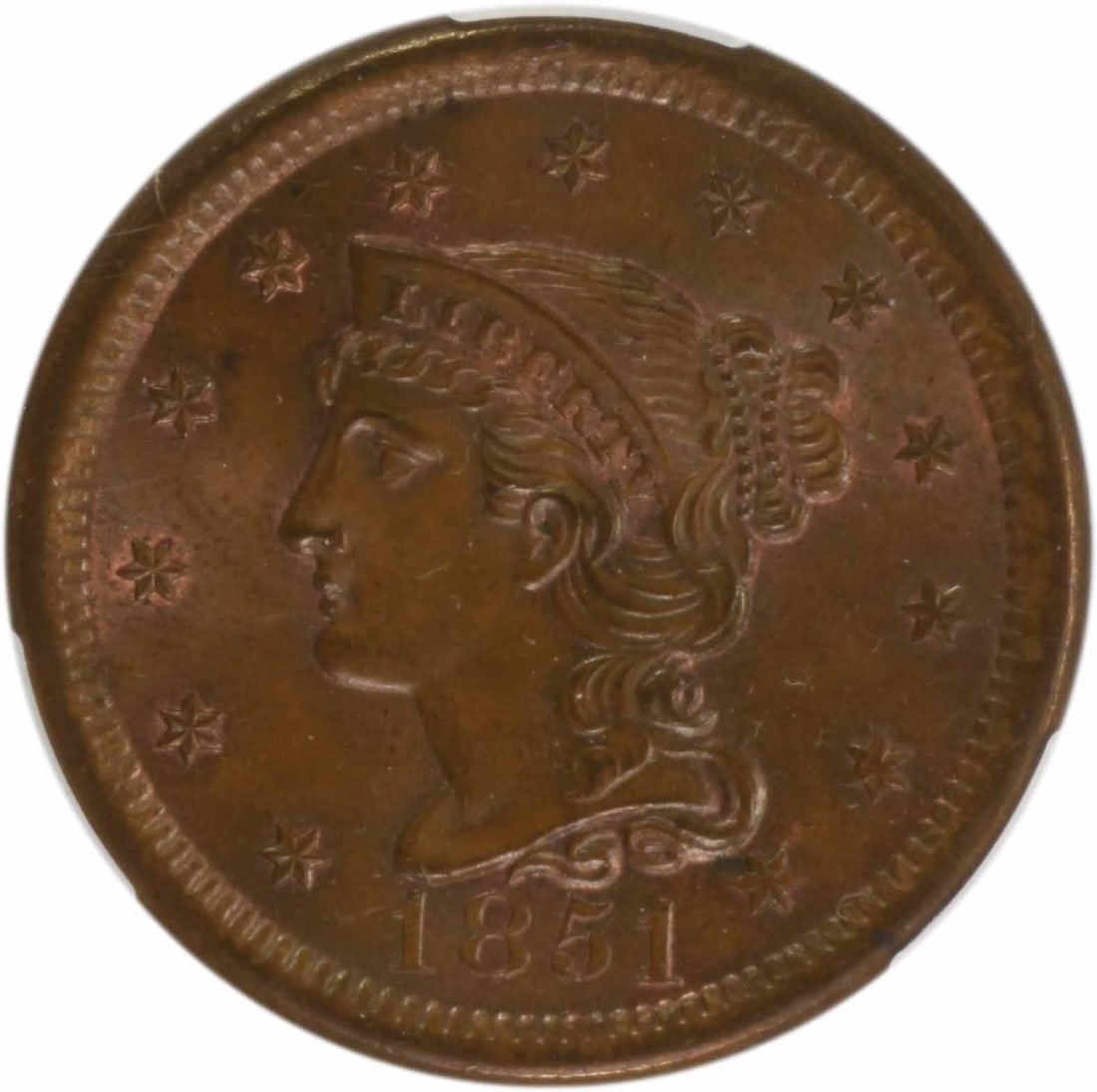 Large Cent MS66BN CACG - 2