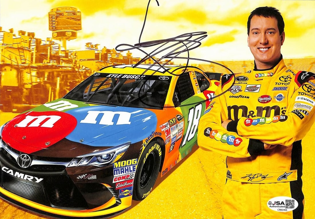 Kyle Busch Autographed/ Signed 8x10 Photo NASCAR JSA BA211696: Kyle Busch Autographed/ Signed 8x10 Photo NASCAR JSA BA211696 Item Specifics: Original/Reprint: Original Product: Photo Sport: Baseball Product Disclaimer: Not affiliated with any team or league. Sign