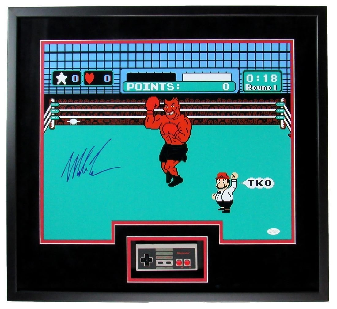Mike Tyson Autographed/ Signed 16x20 Photo Framed Punch Out w/ Controller 131390 (1 of 5)