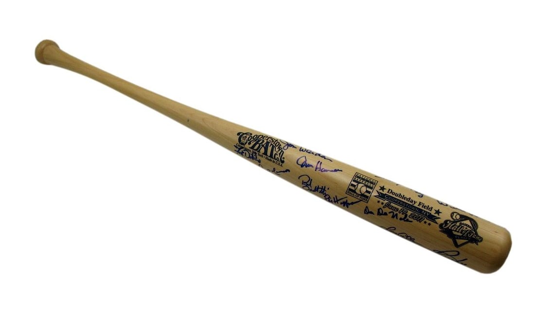 June 19, 2011 HOF Classic Game Cooperstown Bat Signed by 15 Players 197461: June 19, 2011 HOF Classic Game Cooperstown Bat Signed by 15 Players 197461 Signed by 15 players, this 2011 Cooperstown Classic Game bat is a unique piece of baseball history, bearing the signatures