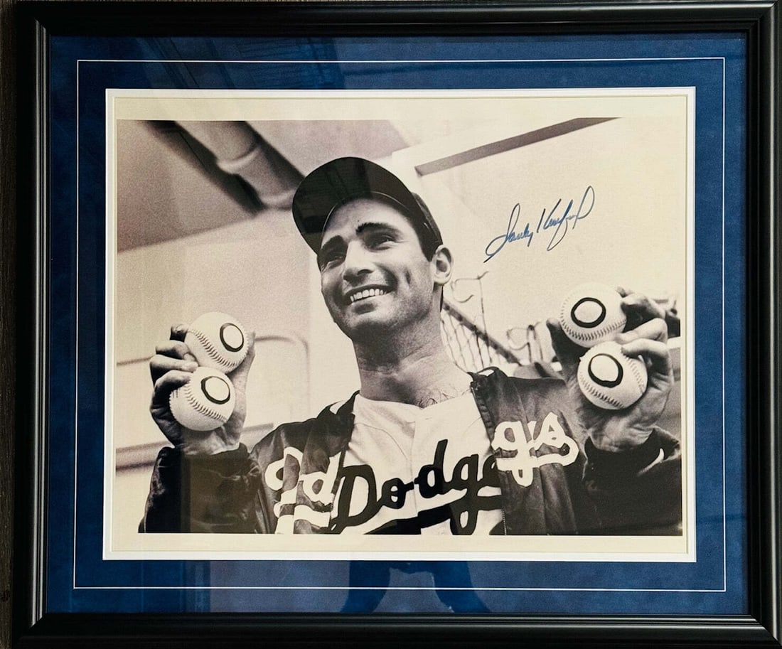 Koufax Autographed Framed 16x20 Baseball Photo by JSA: Koufax Autographed Framed 16x20 Baseball Photo by JSA Item Specifics: Brand: James Spence Authentication (JSA) Sandy Koufax Autographed Framed 16x20 Baseball Photo Sandy signed this photo in blue shar