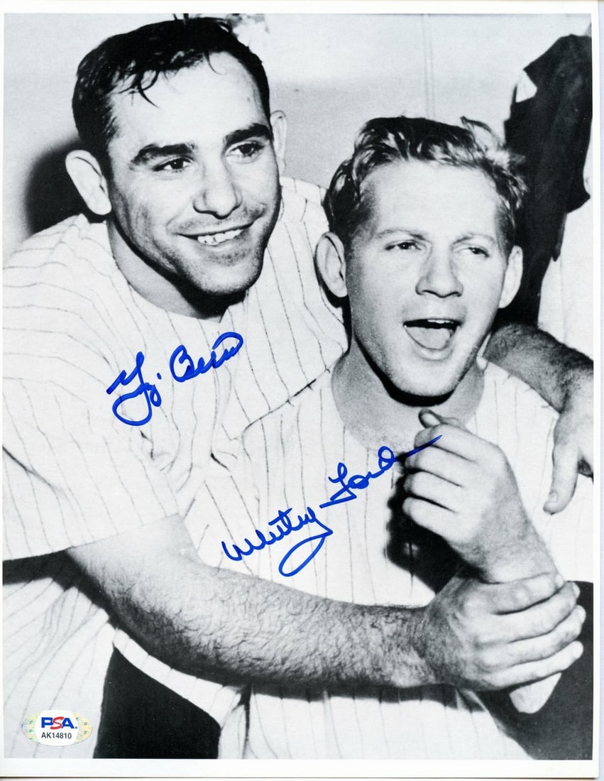 Yogi Berra/ Whitey Ford Yankees Dual-Signed/ Autograph 8.5x10.75 Photo PSA 166783: Yogi Berra/ Whitey Ford Yankees Dual-Signed/ Autograph 8.5x10.75 Photo PSA 166783 Item Specifics: Sport: Baseball Product: Photo Original/Reprint: Original Team: New York Yankees Autograph