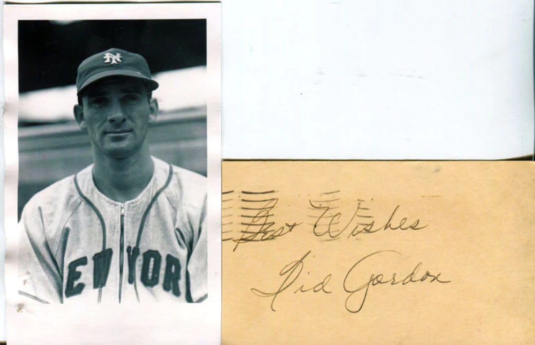 Sid Gordon Autographed Post Card w/ Unsigned Photo (1 of 1)