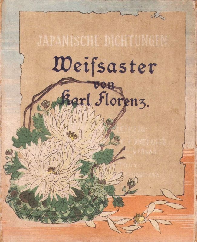 Japanese Crepe Paper Book Print White Meiji German Chirimen Aster Antique: Japanese Crepe Paper Book Print White Meiji German Chirimen Aster Antique Item Specifics: Artist: Karl Florenz / Hasegawa Takejiro Subject: Literature Material: Crepe Paper Style: Japanese Year Of Pro