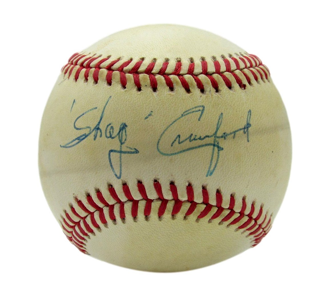 Charles "Shag" Crawford Autographed MLB Umpire Baseball PSA DNA (1 of 2)