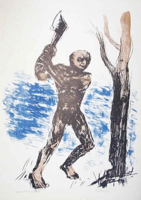 Japanese Modern Art Man Cutting Framed Wood Lithograph Ebihara Kinosuke: Japanese Modern Art Man Cutting Framed Wood Lithograph Ebihara Kinosuke Item Specifics: Artist: Kinosuke Ebihara Subject: Man cutting wood Material: Paper (Lithograph) Style: Japanese Year Of Producti
