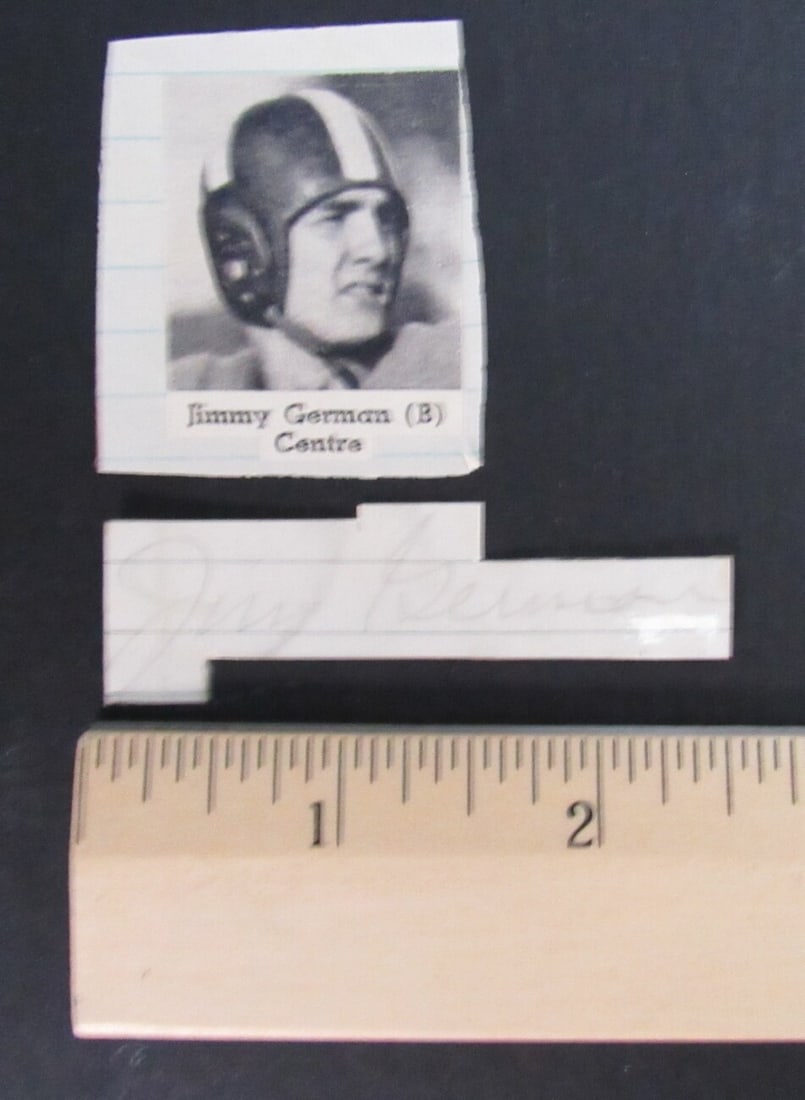 Jimmy German Centre/ Washington Redskins QB d.1945 Signed Cut PSA/ DNA 150181 (1 of 2)