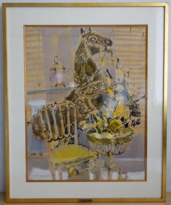 Gabriel Deschamps Cheval de Manege Mixed Media French Modern Art: Gabriel Deschamps Cheval de Manege Mixed Media French Modern Art Item Specifics: Unit Of Sale: Single Piece Artist: Gabriel Deschamps Signed By: Gabriel Deschamps Size: Large Signed: Yes Material: Pap