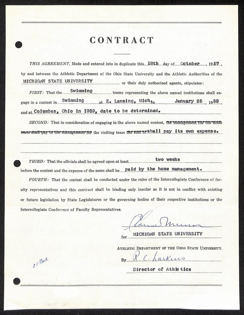 Michigan State Head Coach Biggie Munn Signed Auto Contract JSA BA199667: Michigan State Head Coach Biggie Munn Signed Auto Contract JSA BA199667 Item Specifics: Original/Reprint: Original Product: Photo Sport: Football Product Disclaimer: Not affiliated with any team or le