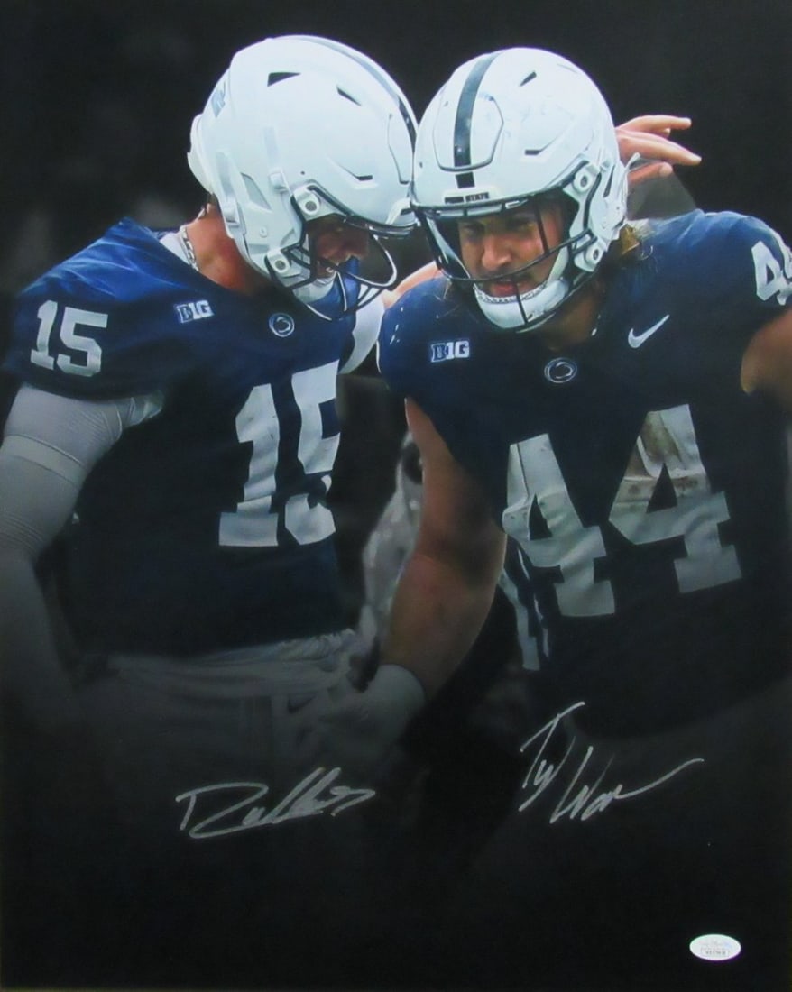 Dual Autographed 16x20 Photo Penn State JSA 195670 Drew Allar Tyler Warren: Dual Autographed 16x20 Photo Penn State JSA 195670 Drew Allar Tyler Warren Item Specifics: Autograph Authentication: James Spence Authentication (JSA) Original/Reprint: Original Product: Photo Sport: 
