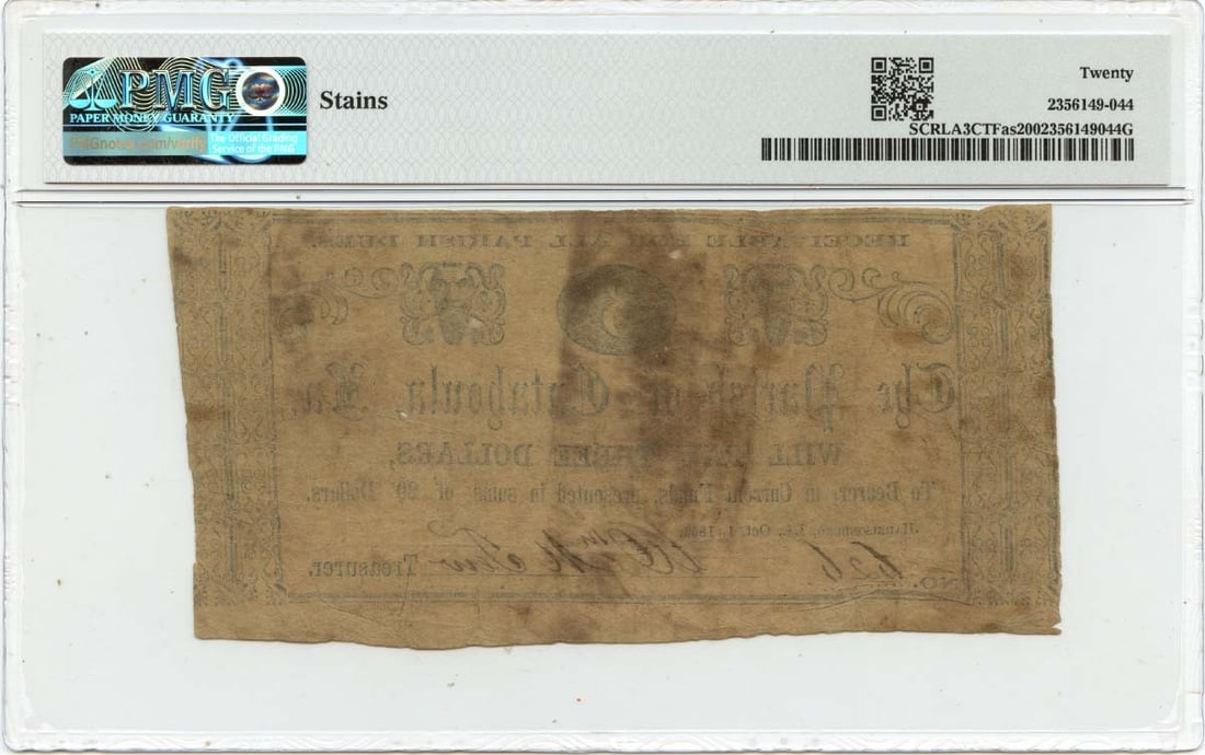 1862 $3 Harrisonburg, Louisiana Obsolete Note Parish of Catahoula PMG VF20: 1862 $3 Harrisonburg, Louisiana Obsolete Note Parish of Catahoula PMG VF20 The 1862 $3 Harrisonburg, Louisiana Obsolete Note is a rare and historic document from the Parish of Catahoula, graded VF20 b