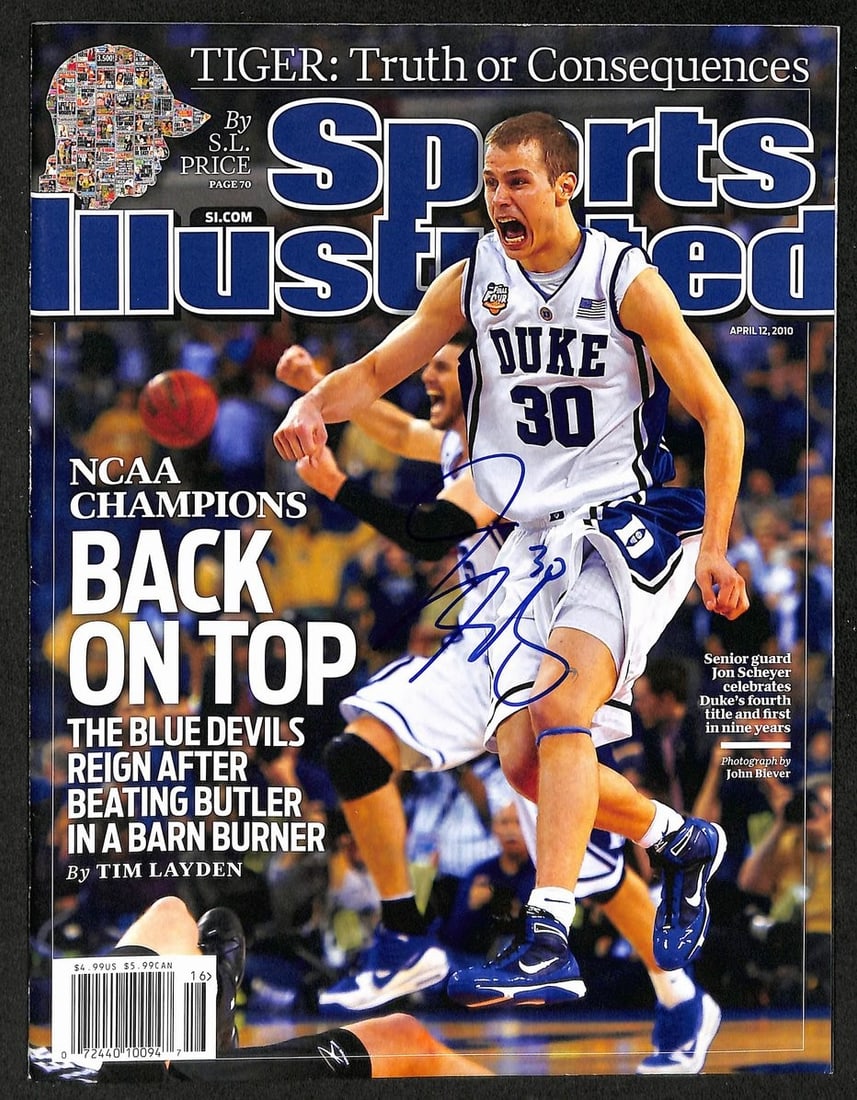 Jon Scheyer Signed 2010 Sports Illustrated No Label Duke JSA 212886: Jon Scheyer Signed 2010 Sports Illustrated No Label Duke JSA 212886 Item Specifics: Original/Reprint: Original Product: Photo Product Disclaimer: Not affiliated with any team or league. Signatures are