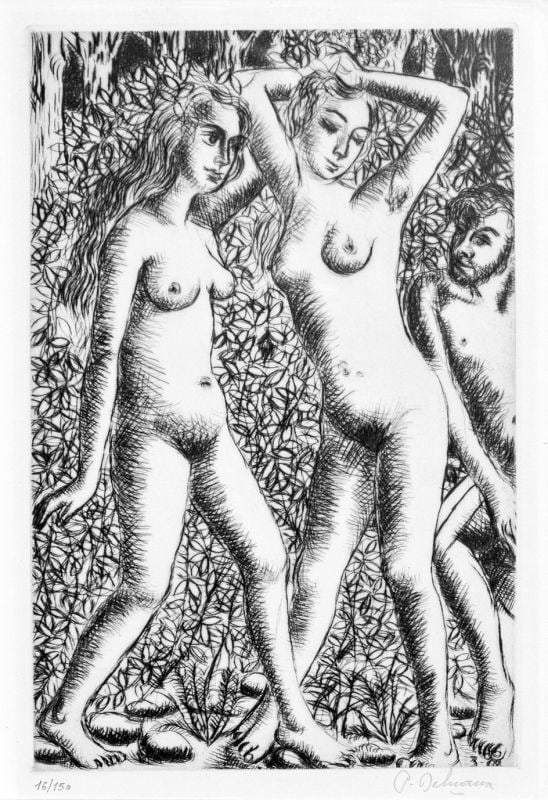 Copperplate Engraving Surrealist Nude Art Print by Paul Delvaux: Copperplate Engraving Surrealist Nude Art Print by Paul Delvaux Item Specifics: Artist: Paul Delvaux Subject: Nude Material: Paper Style: Japanese Year Of Production: 2010 Product Disclaimer: Please