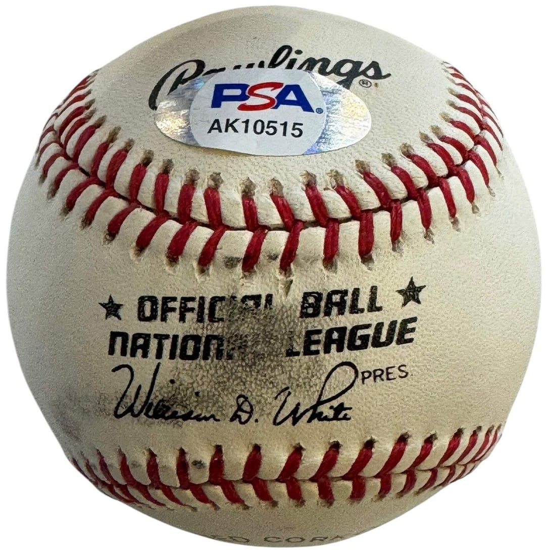 Don Drysdale Autographed Official National League Baseball (PSA): Don Drysdale Autographed Official National League Baseball (PSA) Signed in blue pen across the sweet spot of an Official William White baseball, this Don Drysdale autographed baseball bears the signat