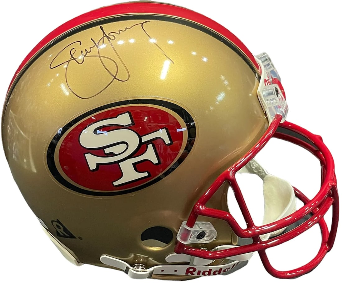 Steve Young Autographed Authentic San Francisco 49ers Helmet (JSA): Steve Young Autographed Authentic San Francisco 49ers Helmet (JSA) Authentic San Francisco 49ers Helmet Signed by Steve Young in black sharpie. This James Spence Authentication (JSA) certified helmet 