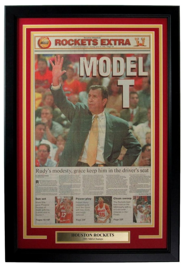 Rockets 1995 NBA Houston Champs Chronicle Framed Houston (1 of 2)