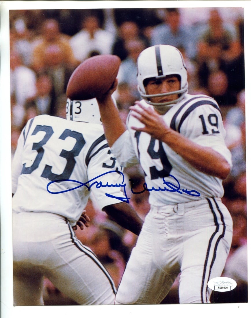 Johnny Unitas Autographed Photo 8x10: Johnny Unitas Autographed Photo 8x10 Item Specifics: Brand: James Spence Authentication (JSA) Johnny Unitas Autographed 8x10 Photo Signed inblue sharpie across the front of the photo Authenticity is p
