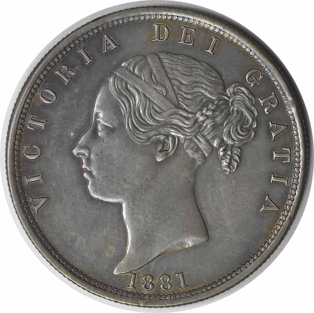 1881 Great Britain 1/ 2 Crown KM756 AU Uncertified (1 of 2)