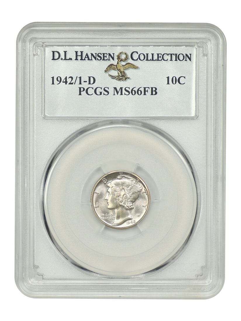 1942/ 1-D 10C PCGS MS66FB ex: D.L. Hansen: 1942/ 1-D 10C PCGS MS66FB ex: D.L. Hansen PCGS MS66FB graded 1942/ 1-D 10C, ex: D.L. Hansen, showcases exceptional condition with a striking mint state appearance. This uncirculated coin boasts a high