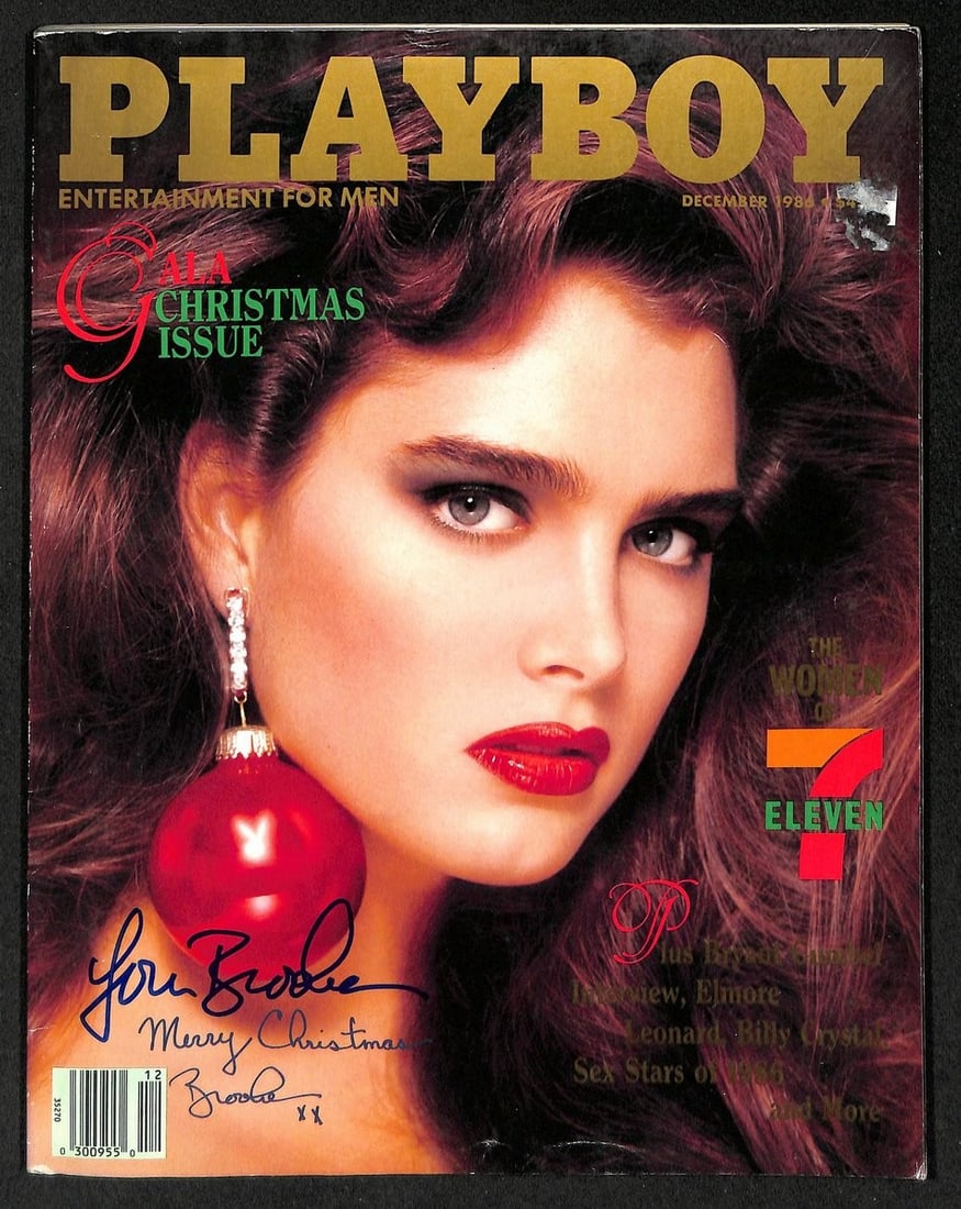 Brooke Shields Signed/ Autographed 1986 Playboy Magazine BAS 212118: Brooke Shields Signed/ Autographed 1986 Playboy Magazine BAS 212118 Signed by Brooke Shields in the 1986 issue of Playboy Magazine, this photo sport feature showcases the actress in a baseball setting