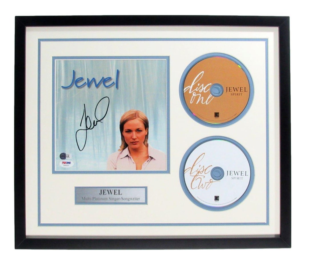 Jewel Autographed Song Booklet Cover with 2 CD's Framed PSA/ DNA 188528: Jewel Autographed Song Booklet Cover with 2 CD's Framed PSA/ DNA 188528 Item Specifics: Autograph Authentication: Professional Sports (PSA/DNA) Industry: Music Original/Reproduction: Original Productn