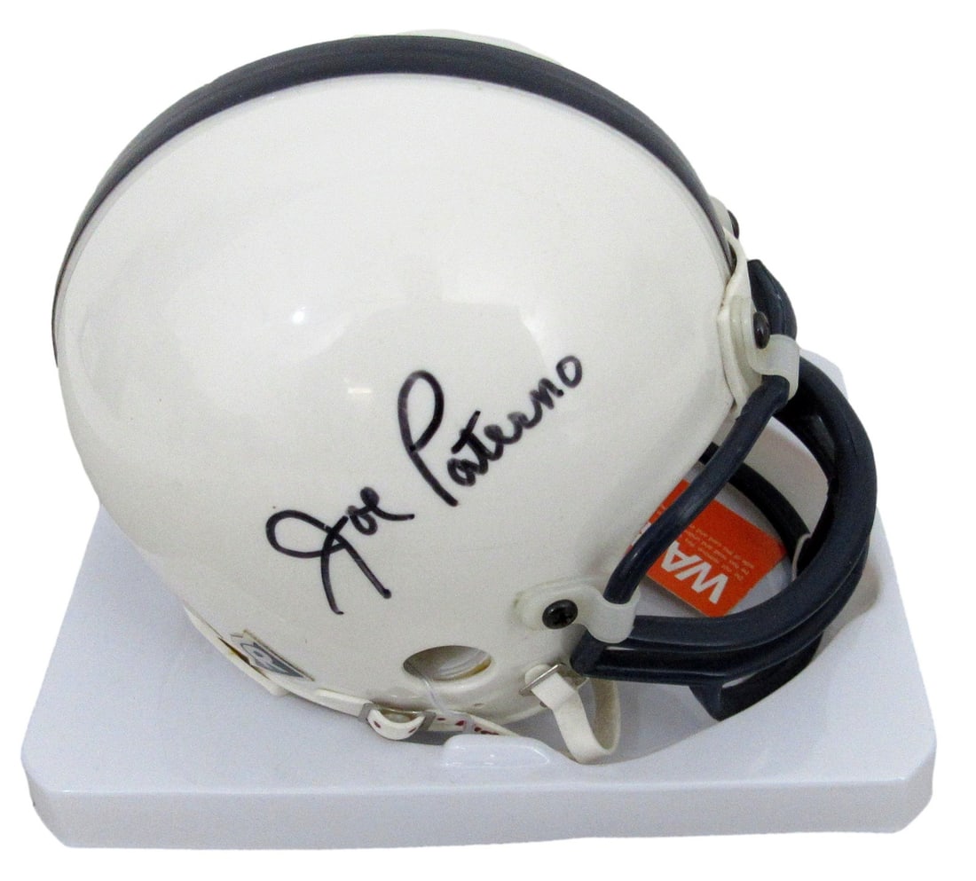 Joe Paterno Signed/ Autographed Mini Speed Football Helmet Penn State JSA 212354: Joe Paterno Signed/ Autographed Mini Speed Football Helmet Penn State JSA 212354 Item Specifics: Original/Reprint: Original Product: Helmet Sport: Football Team: Penn State League: NCAA Signed: YES Pr