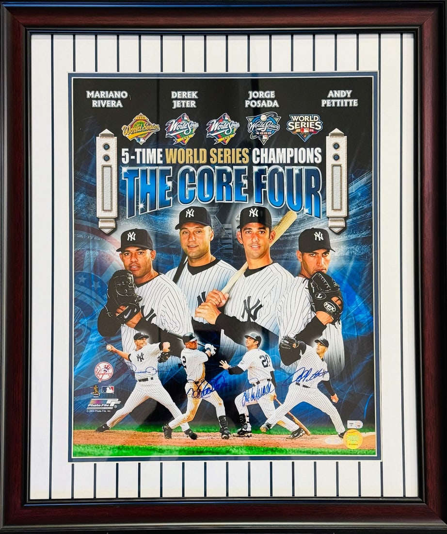 Core Four Jeter Rivera Posada Pettitte Signed 16x20 Framed Photo: Core Four Jeter Rivera Posada Pettitte Signed 16x20 Framed Photo Item Specifics: Brand: Steiner Sports Memorabilia (Steiner) The Core Four Derek Jeter, Mariano Rivera, Jorge Posada & Andy Pettitte