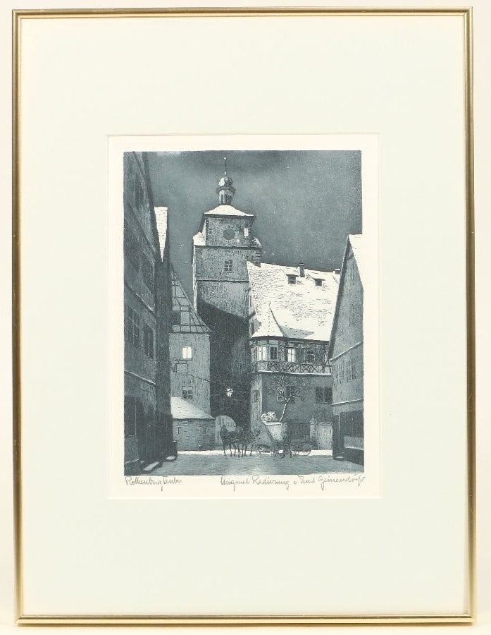 Signed Etching Framed by Ernst Geissendorfer Rothenburg Markusturm: Signed Etching Framed by Ernst Geissendorfer Rothenburg Markusturm Item Specifics: Artist: Ernst Geissendorfer Unit Of Sale: Single Piece Signed By: Ernst Geissendorfer Image Orientation: Portrait Sig