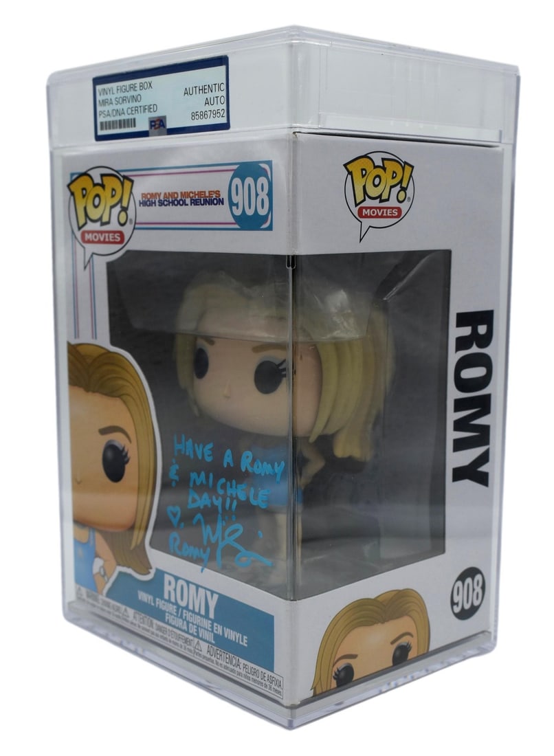 Signed Mira Sorvino Funko Pop Insc Encapsulated #908 Auto PSA 212863 (1 of 4)