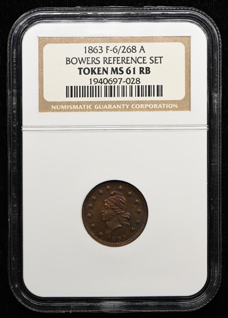 1863-CIVIL WAR CIVIL WAR F-6/ 268 a UNION FOR EVER TOKEN NGC MS61RB: 1863-CIVIL WAR CIVIL WAR F-6/ 268 a UNION FOR EVER TOKEN NGC MS61RB Uncirculated, graded MS61 by the Numismatic Guaranty Corporation (NGC), this 1863 Civil War token boasts a rich history and a high l
