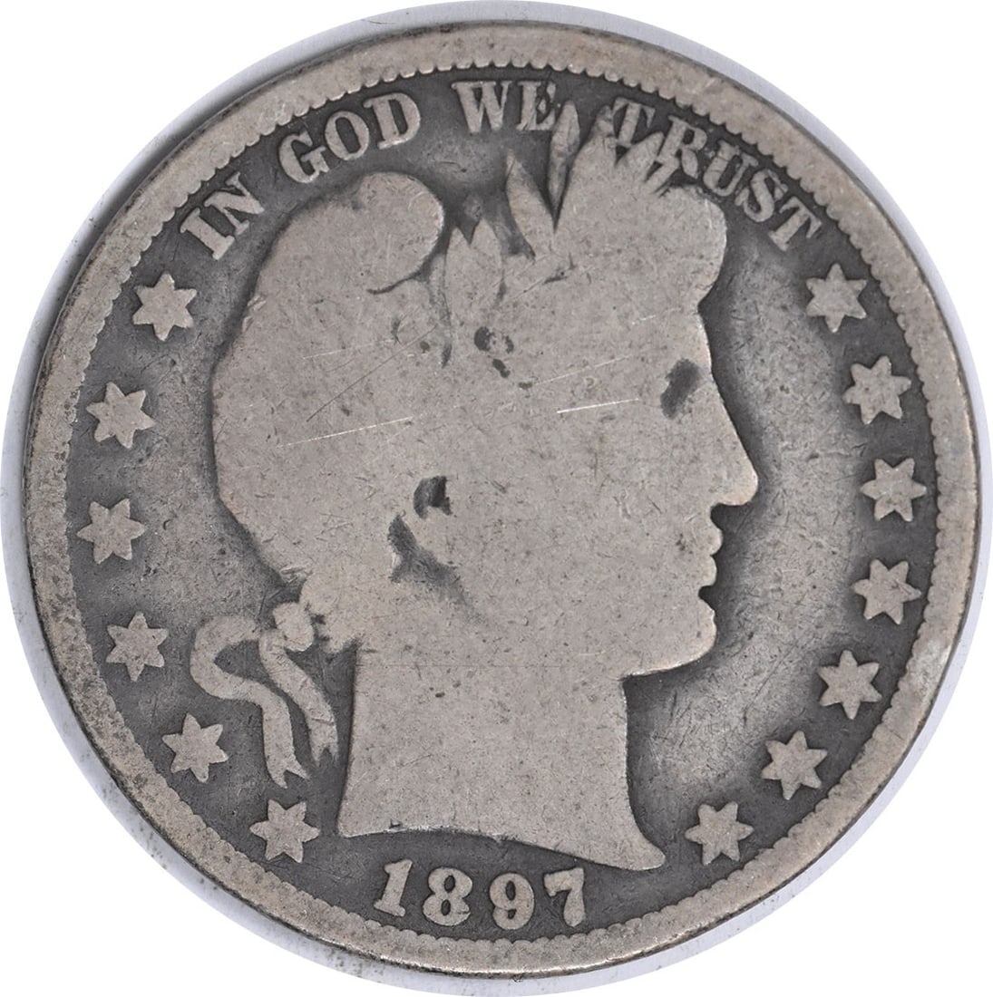 Barber Silver Half Dollar G AG Uncertified 1897: Barber Silver Half Dollar G AG Uncertified 1897 Item Specifics: Certification: Uncertified Circulated/Uncirculated: Circulated Km Number: 116 Year: 1897 Mint Location: O Grade: AG Composition: Silver 
