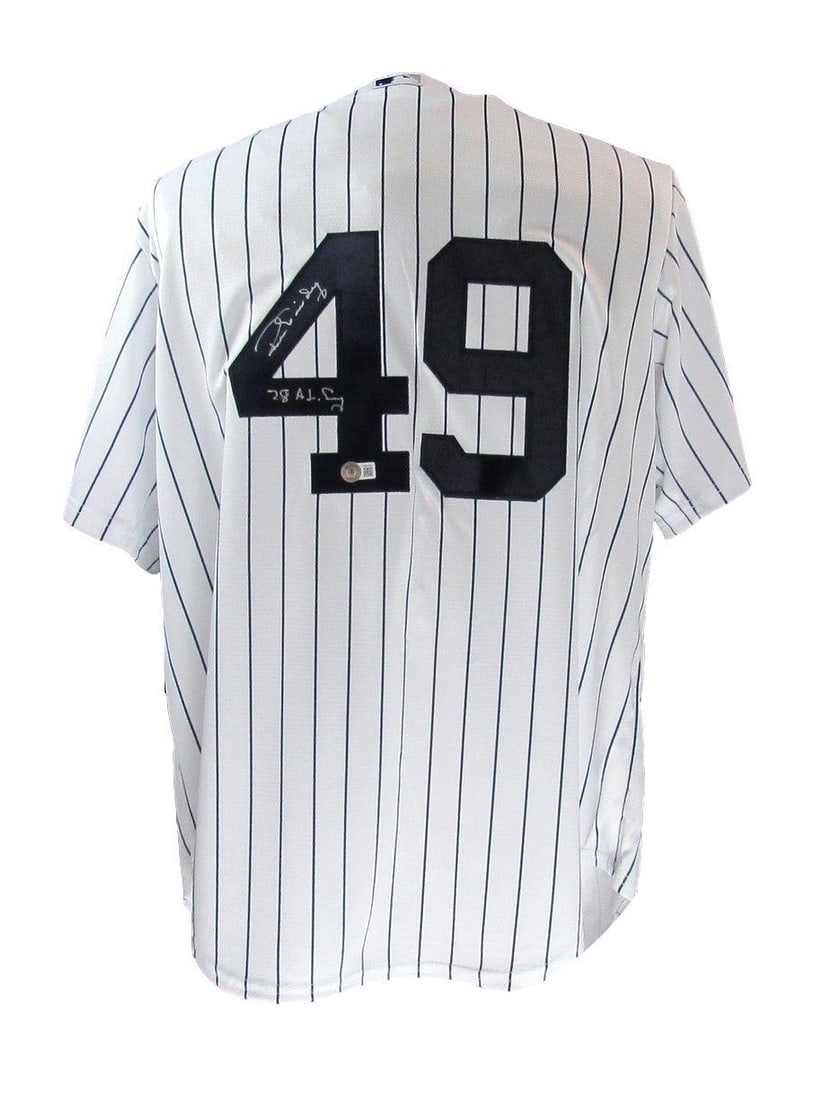 Ron Guidry Autographed/ Inscribed MLB Authentic Jersey Yankees Beckett 177520: Ron Guidry Autographed/ Inscribed MLB Authentic Jersey Yankees Beckett 177520 Authentic MLB jersey from the New York Yankees, signed by Ron Guidry, a legendary pitcher who won 214 games in his career.