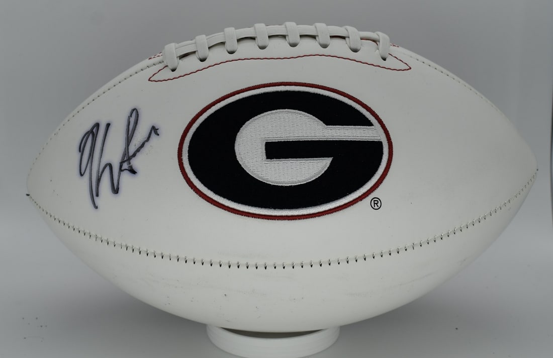 Smart Signed/ Autographed Football Bulldogs Logo BAS 212318: Smart Signed/ Autographed Football Bulldogs Logo BAS 212318 Signed/ Autographed Football Bulldogs Logo BAS 212318. This officially licensed football features a bold, colorful logo bearing a signature.