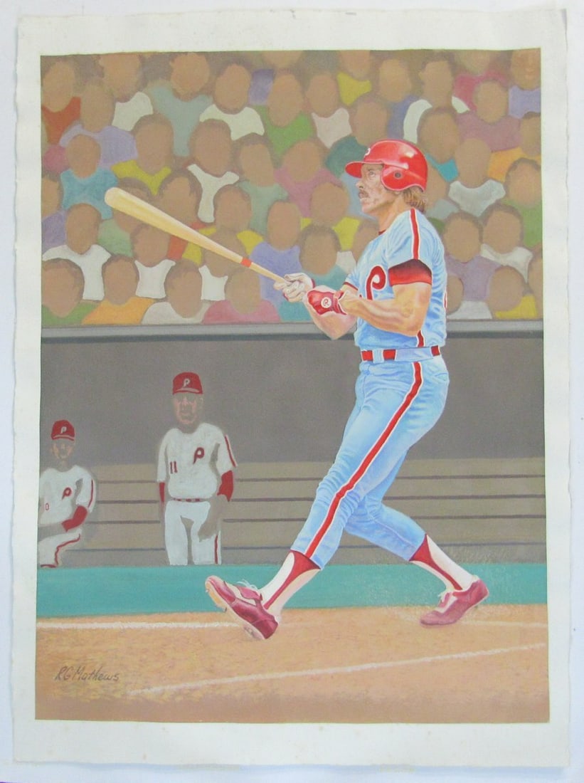 Mike Schmidt Original 22x30 inch Water Color Painting by RG Matthews 141311 (1 of 1)