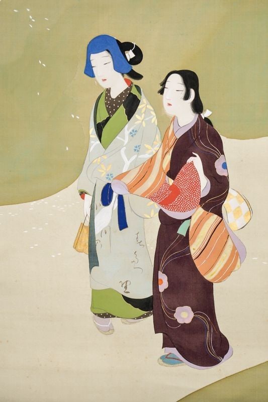 Meiji Era Japanese Painting Scroll Blooming Hill Ikeda Terukata: Meiji Era Japanese Painting Scroll Blooming Hill Ikeda Terukata Item Specifics: Artist: Ikeda Terukata Subject: Floral Landscape (Blooming Hill) Material: Ink and Color on Silk Style: Japanese Year Of