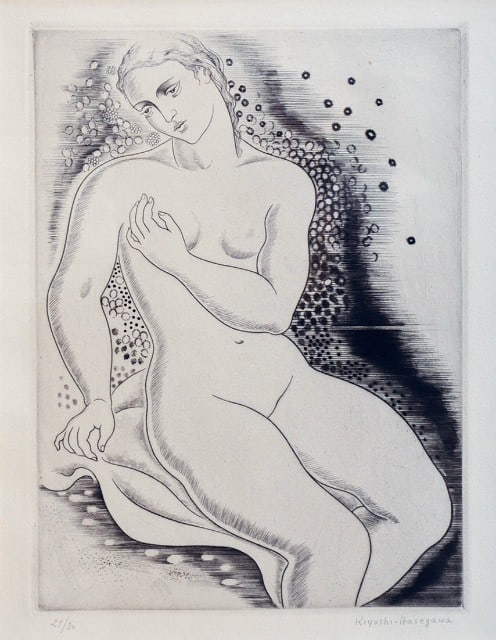 Seated Bather Japanese Copper Plate Print Etching Engraving: Seated Bather Japanese Copper Plate Print Etching Engraving Item Specifics: Artist: Kiyoshi Hasegawa Subject: Seated Bather / Nude Material: Copper Plate Print (Etching/Engraving) Style: Japanese Year