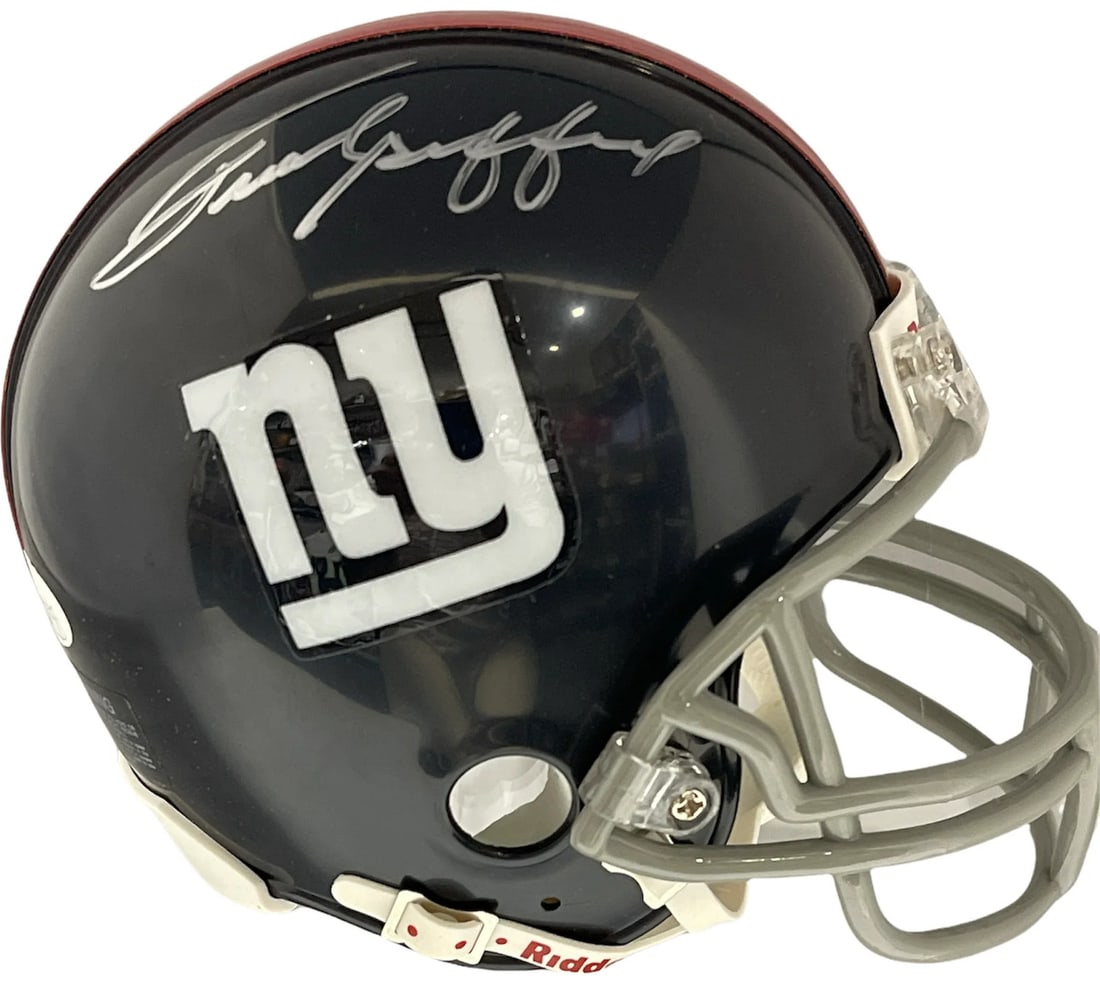 Frank Gifford Autographed New York Giants Mini Helmet (JSA): Frank Gifford Autographed New York Giants Mini Helmet (JSA) Item Specifics: Brand: James Spence Authentication (JSA) Frank Gifford Autographed New York Giants Mini Helmet Signed in silver sharpie acro