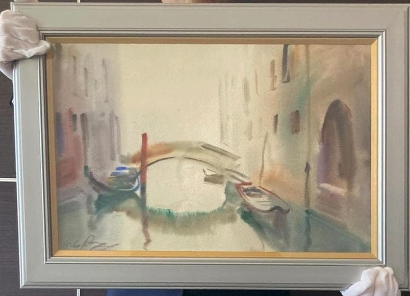 Carlo Ravagnan 1978 Watercolor Signed Painting Venice Canal (1 of 14)