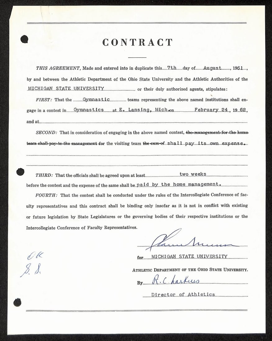 Biggie Munn signed auto contract Coach Head HOF Michigan State BA199655: Biggie Munn signed auto contract Coach Head HOF Michigan State BA199655 Signed by Biggie Munn, a coach at Michigan State, this auto contract features a notable signature from the coach's work. The
